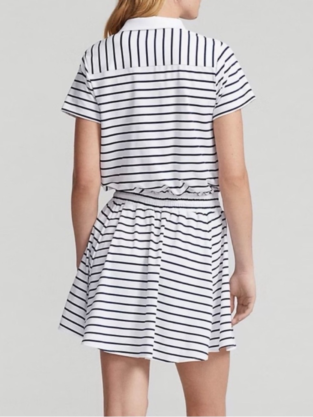 Ralph Lauren RLX Striped Polo Golf Mini Dress NWOT White Navy Small - Picture 2 of 8